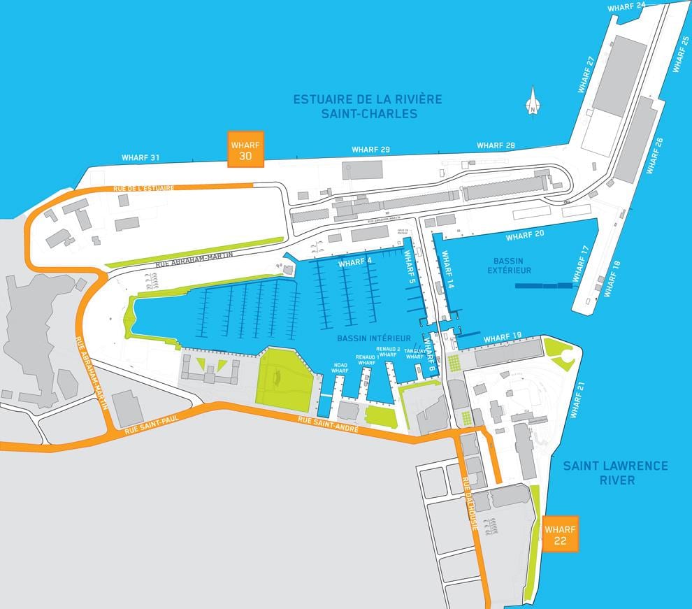 potniška ladja terminal Quebec City zemljevid