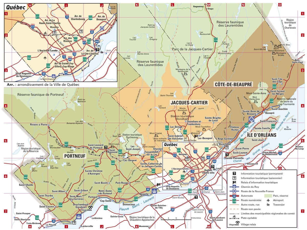 Zemljevid Quebec centru