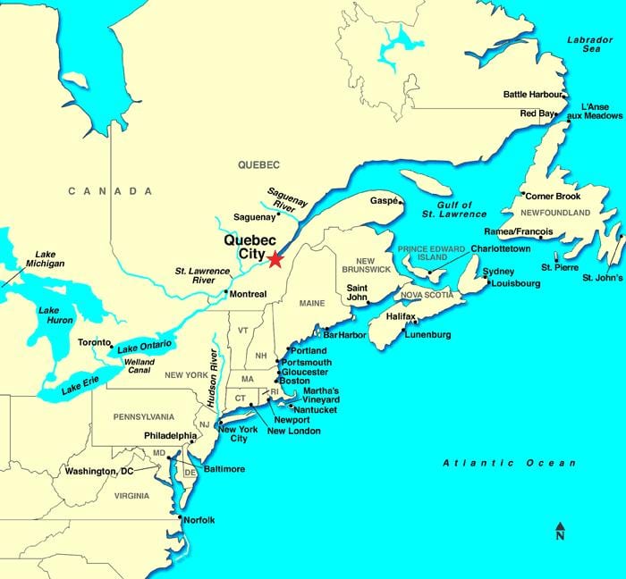 Quebec City zemljevid kanade