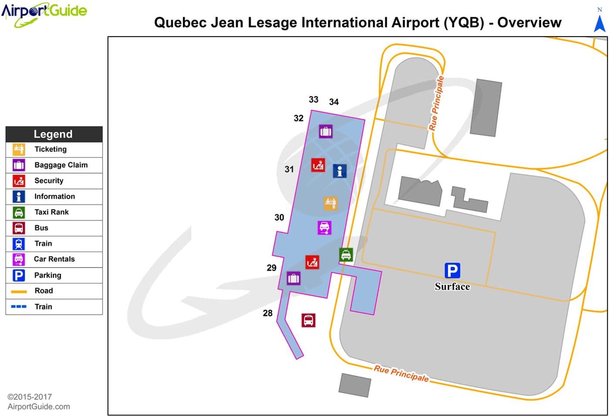 Zemljevid Quebec City airport