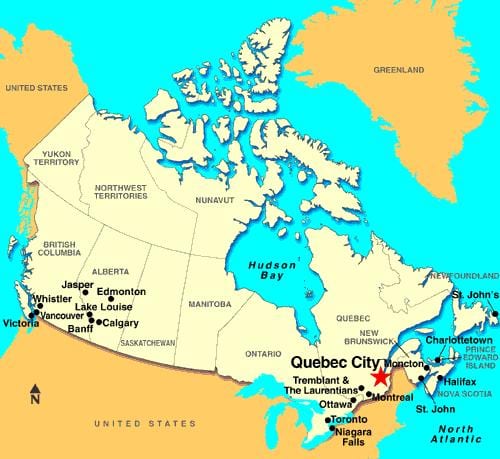 Zemljevid Quebec City na