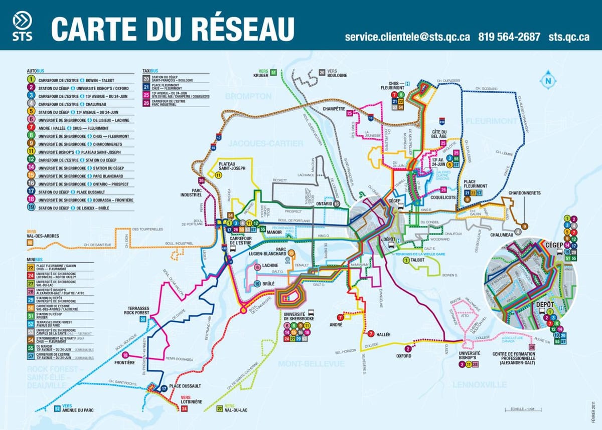 Quebec City javni prevoz zemljevid
