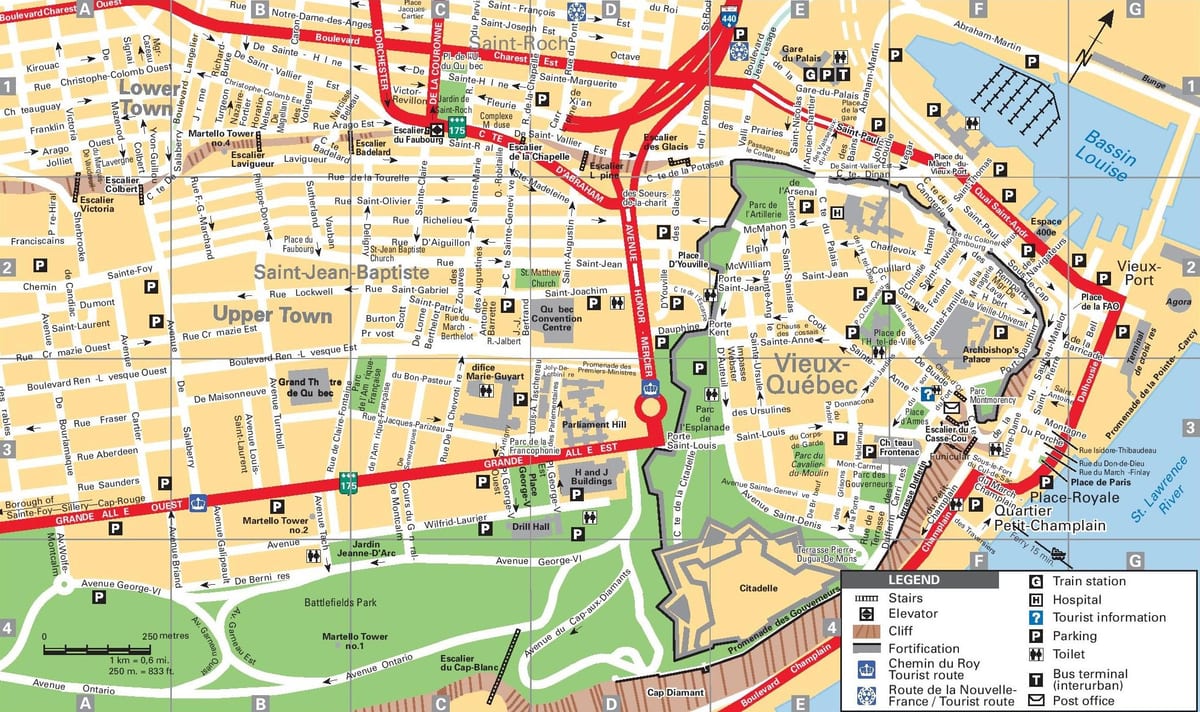 Quebec Cityju v kanadi zemljevid