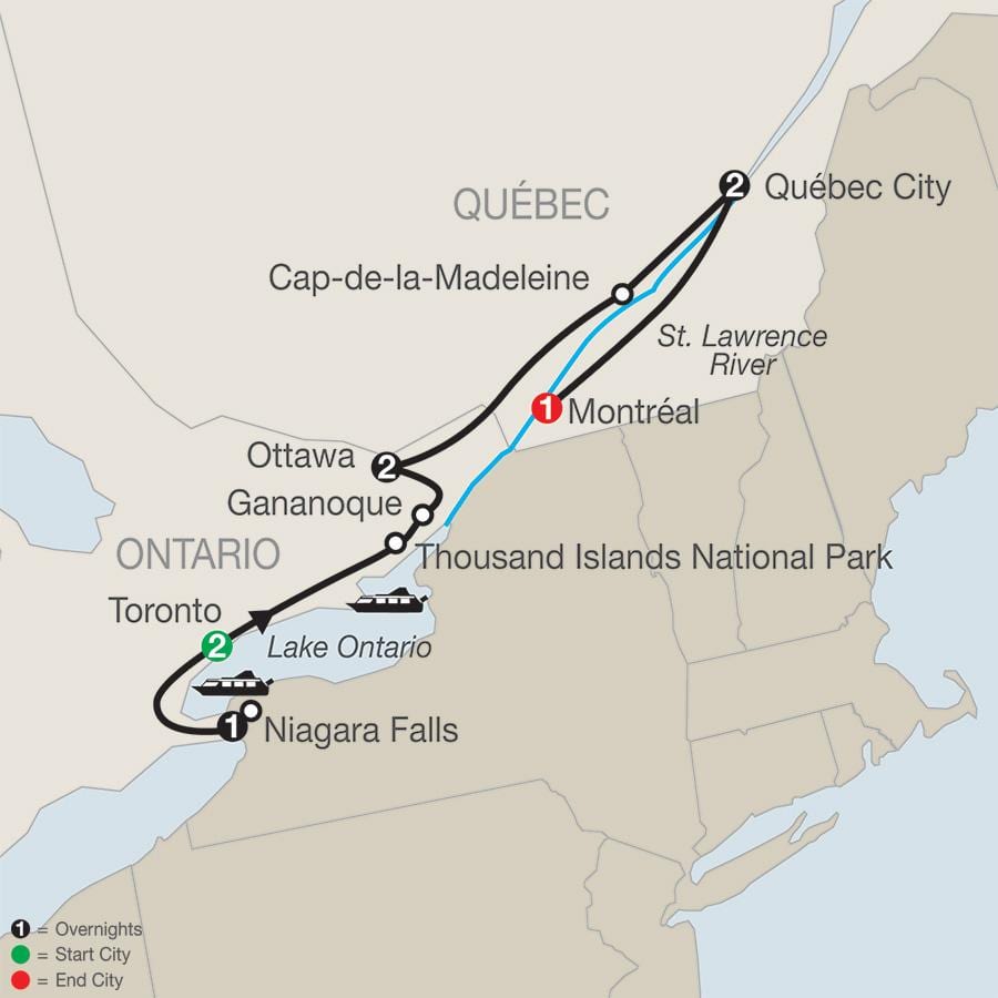 Zemljevid Quebec, kanada mesta