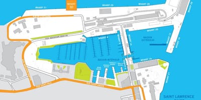 Potniška ladja terminal Quebec City zemljevid