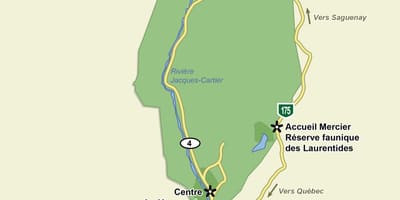 Zemljevid jacques cartier nacionalni park trail