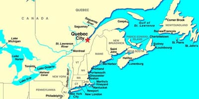 Quebec City zemljevid kanade