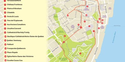 Zemljevid Quebec City hop on hop off